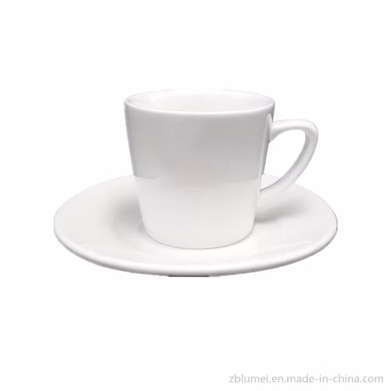 Tasse à café verticale en gros de tache d'usine de la Chine soucoupe et tasse en céramique exquises rétro européennes