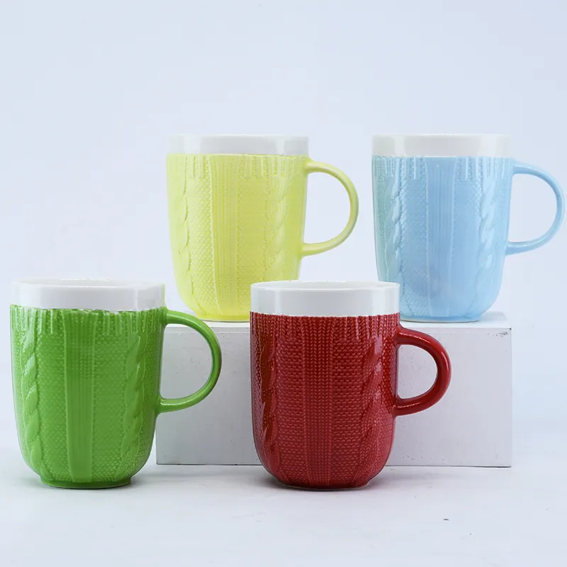 16oz/17 Oz/18 Oz Two Tone Color Glaze Coffee Cup/Ceramic Mug for Gift, Promotion or Daily Use and Factory Direct Sales & Accept Custom, Print Logo