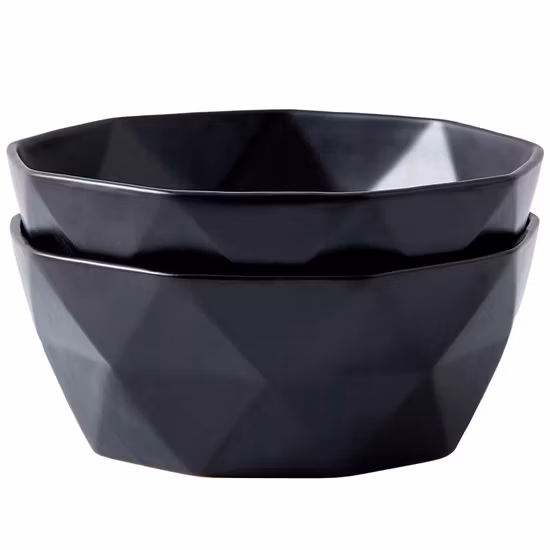 Logo personnalisé en gros noir mat en céramique grand bol